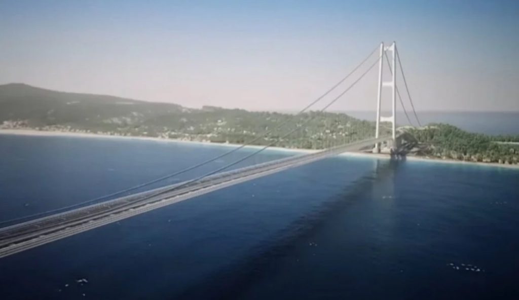 Ponte sullo Stretto ricostruzione (screenshot Geopop - YouTube) - www.vehiclecue.it