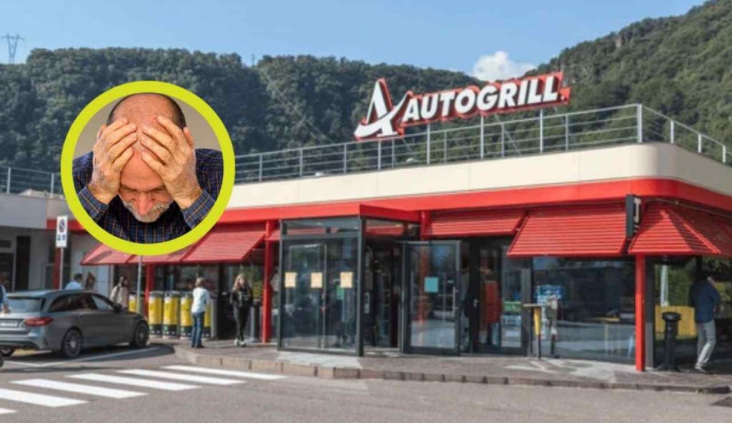 Autogrill e uomo disperato