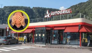 Autogrill e uomo disperato