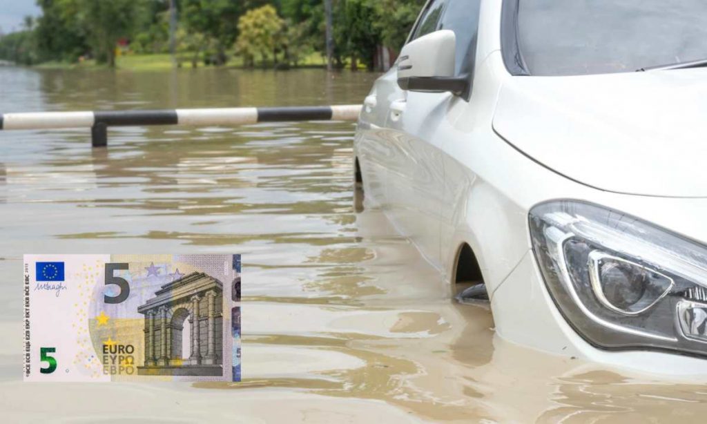 Auto ricoperta da acqua