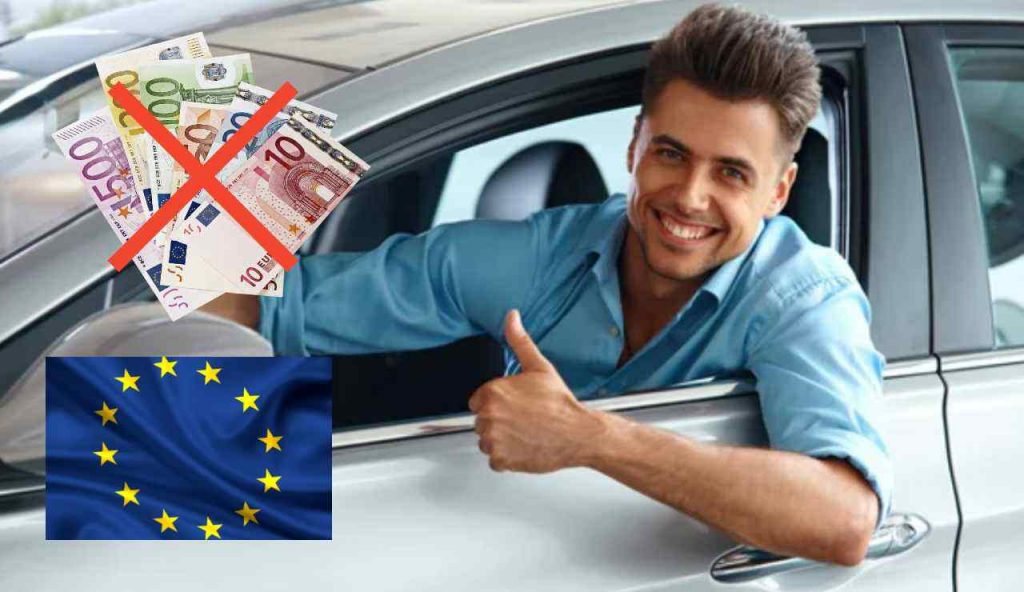 Uomo in auto ed Europa (Depositphotos foto) - www.vehiclecue.it